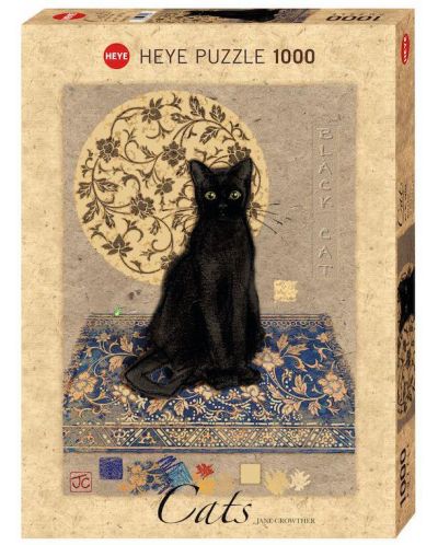 Пъзел Heye от 1000 части - Черна котка, Джейн Краутър - 1