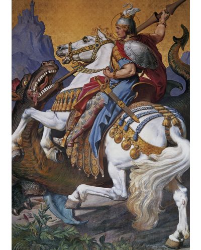 Пъзел Heye от 1000 части - Свети Георги Победоносец, Картини от Нойшванщайн - 2