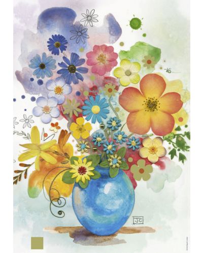 Пъзел Heye от 500 части - Синя ваза, Florals - 2