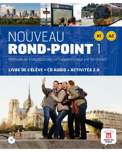 Nouveau Rond-Point 1 / Френски език - ниво А1-А2: Учебник + CD (ново издание) - 1