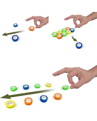 Магнитни пръстени за трикове Johntoy - 3 броя, разноцветни - 9