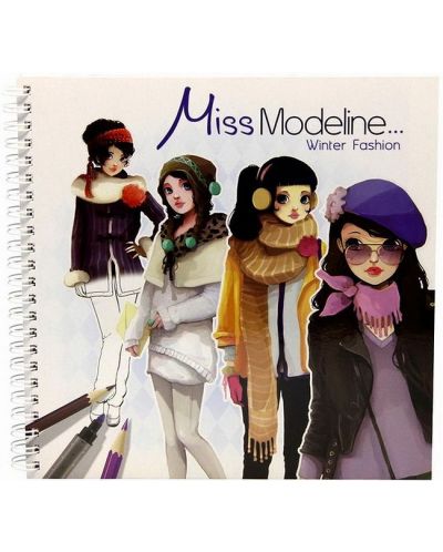 Албум за млади дизайнери Avenue Mandarine Miss Modeline - За оцветяване, Зима - 1