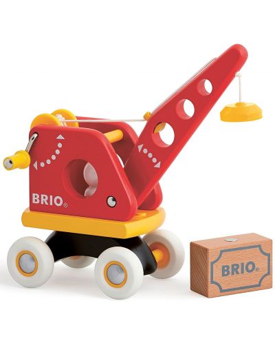 Дървена играчка Brio - Кран с товар - 3