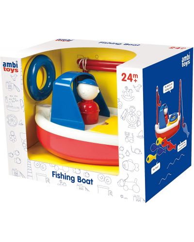 Играчка за баня Ambi Toys - Рибарска лодка с рибки - 5