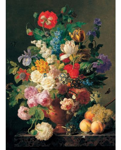 Пъзел Clementoni Museum от 1000 части - Ваза с цветя, Ян Франс ван Даел - 2