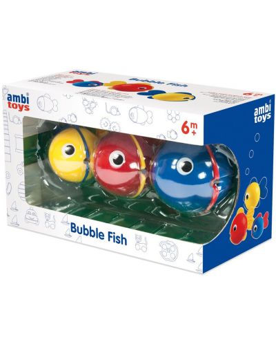 Играчка за баня Ambi Toys - Рибки за балончета Bubble Fish - 1