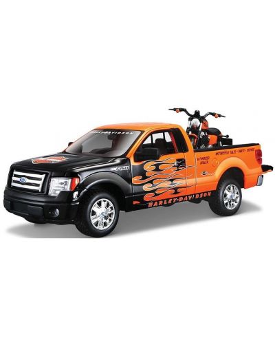Метален пикап с мотор Maisto Harley Davidson - Ford F-150 Pickup, XL 1200N Nightster Motorcycle