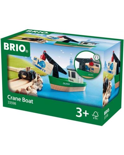 Комплект аксесоари Brio - Лодка с товарен кран, 3 части - 1