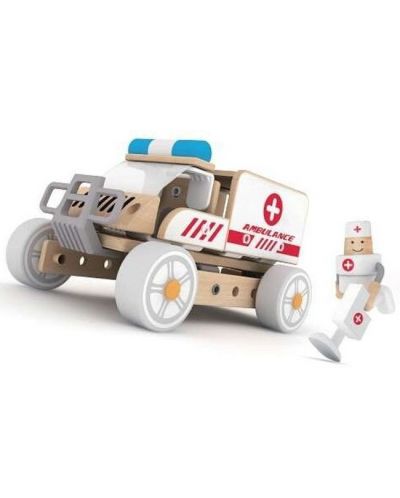 Детски дървен конструктор 3в1 Classic World – Линейка - 1