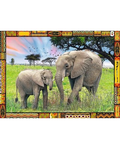 Пъзел Trefl от 3000 части - Слонове, Савана - 1