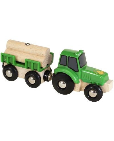 Играчка Brio - Трактор с дървен материал - 5