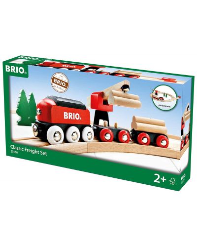 Комплект Brio - Товарен влак с релси и аксесоари, 18 части - 1