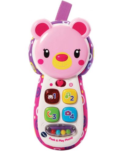 Детска играчка Vtech - Телефон розово меченце (на английски език) - 3