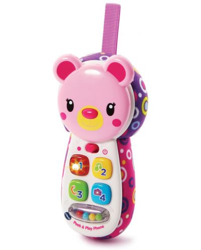 Детска играчка Vtech - Телефон розово меченце (на английски език) - 2