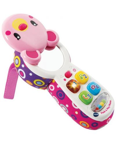 Детска играчка Vtech - Телефон розово меченце (на английски език) - 5