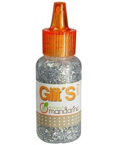 Лепило за декорация Avenue Mandarine - Сребристо, с брокат, 20 ml