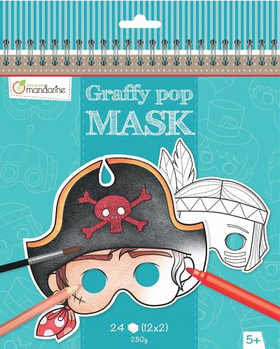 Творчески комплект Avenue Mandarine Graffy Pop - Оцвети и създай маски за момчета