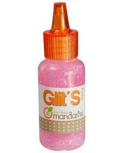 Лепило за декорация Avenue Mandarine - Розово, с брокат, 20 ml
