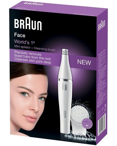 Епилатор за лице Braun - Face 810, 1 степен, 3 приставки, бял - 2