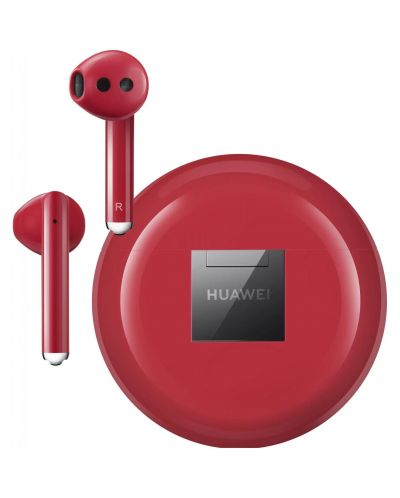 Безжични слушалки Huawei - FreeBuds 3, червени - 3