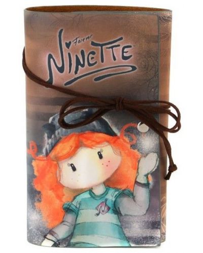 Тефтер с кожена подвързия Forever Ninette - Blue Doll