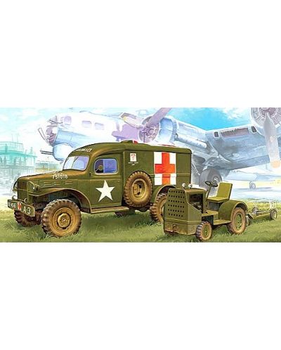 Военна линейка и трактор с ремарке Academy (13403) - 2