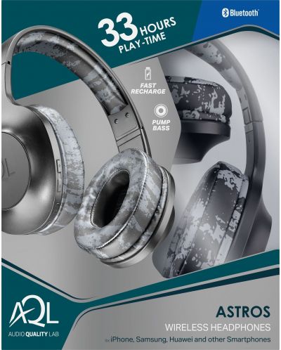 Безжични слушалки с микрофон AQL - Astros, Camou - 3