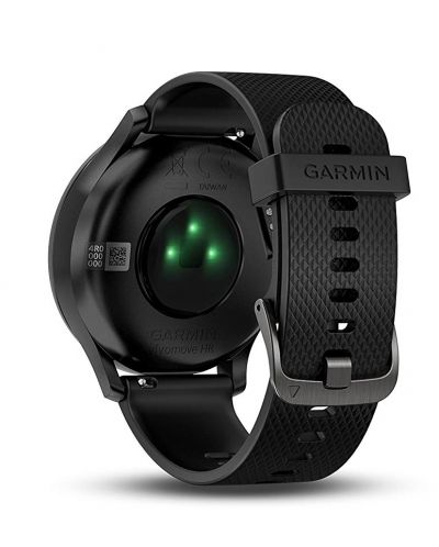 Смарт часовник Garmin - Vívomove HR, размер L, черен, черна силиконова каишка - 3