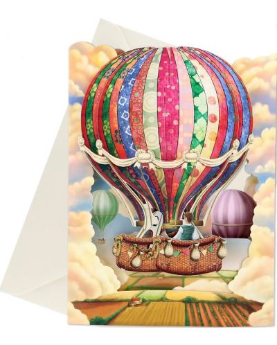 3D картичка Santoro Swing - Hot Air Baloon - 2