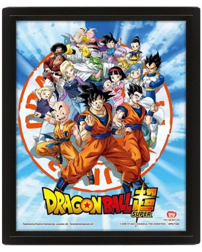 3D плакат с рамка Pyramid Animation: Dragon Ball Super - Goku and the Z Fighters - 1