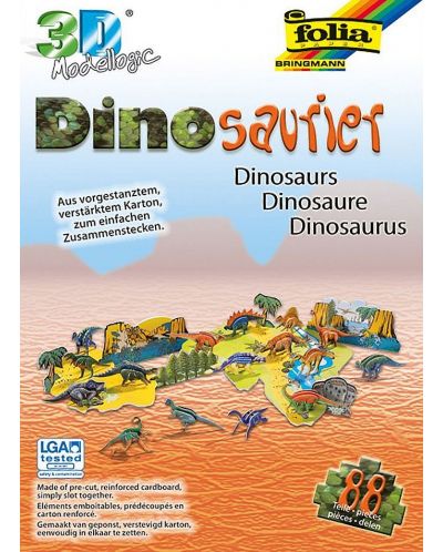 Комплект 3D пъзел Folia - Динозаври