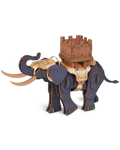 Дървен 3D пъзел Robo Time от 107 части - Слон-войн - 1