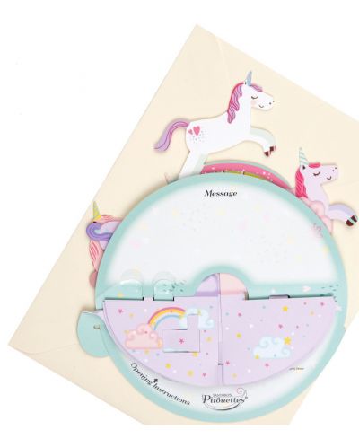 3D картичка Santoro Pirouettes - Birthday Unicorn - 3