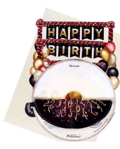 3D картичка Santoro Pirouettes - Birthday Balloons - 3