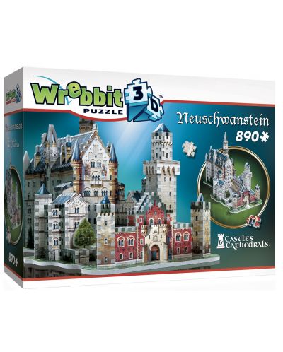 3D пъзел Wrebbit от 890 части - Замъкът Нойшванщайн - 1