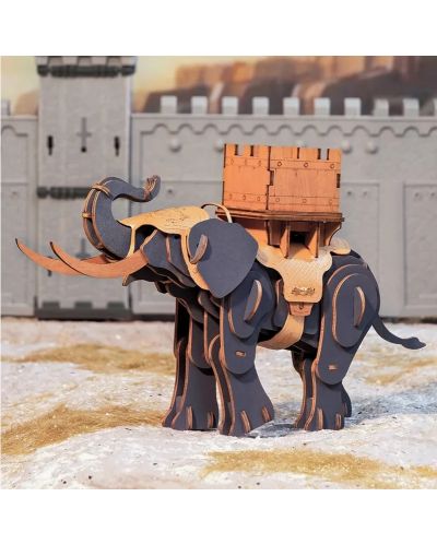 Дървен 3D пъзел Robo Time от 107 части - Слон-войн - 5