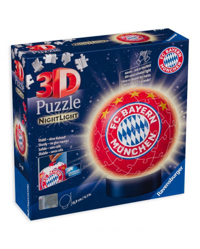 3D Пъзел Ravensburger от 72 части - FC Bayern, светещ - 1
