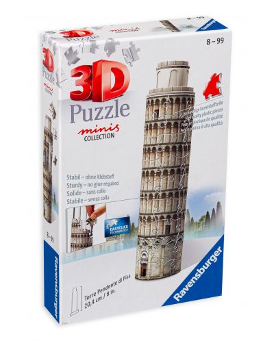 3D Пъзел Ravensburger от 54 части - Мини наклонена кула в Пиза - 1