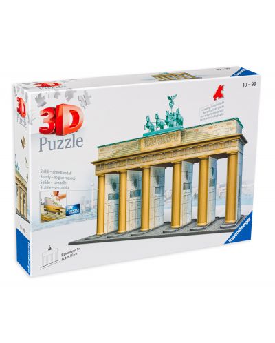 3D Пъзел Ravensburger от 324 части - Бранденбургската врата, Берлин 3D - 1