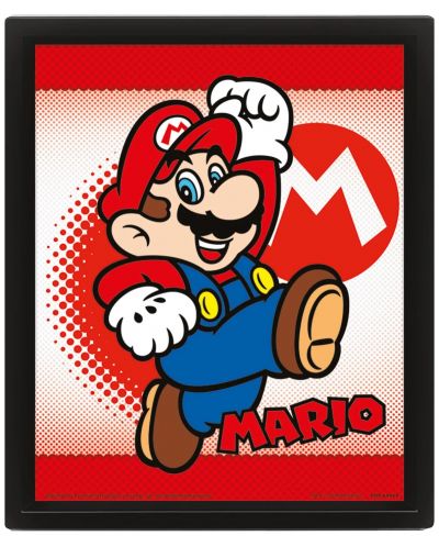 3D плакат с рамка Pyramid Games: Super Mario - Mario & Yoshi - 1