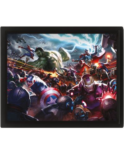 3D плакат с рамка Pyramid Marvel: Avengers - Future Fight Heroes Assault - 1