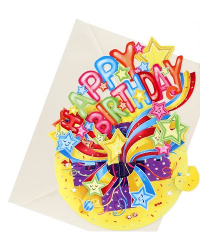 3D картичка Santoro Pirouettes - Happy Birthday, Shooting Stars - 2