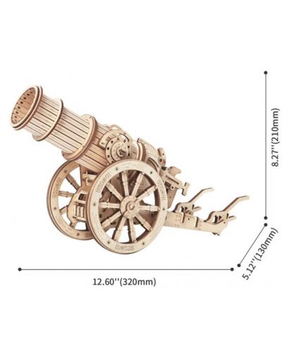 3D пъзел Robo Time от 141 части - Средновековно оръдие на колела - 4