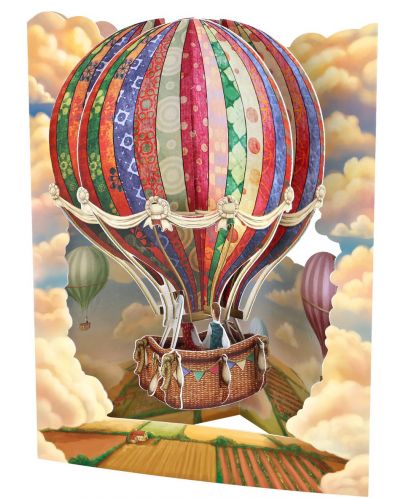 3D картичка Santoro Swing - Hot Air Baloon - 1