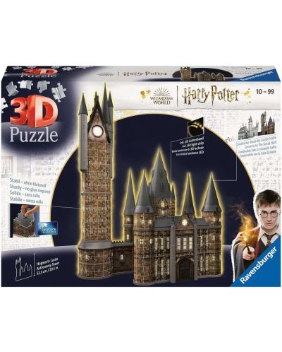 3D Пъзел Ravensburger от 540 части - Хари Потър: Замъкът Хогуортс, Астрономическата кула - 1