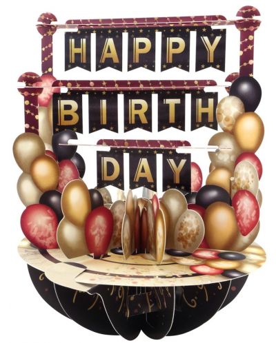 3D картичка Santoro Pirouettes - Birthday Balloons - 1