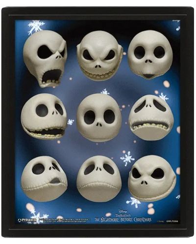 3D плакат с рамка Pyramid Disney: Nightmare Before Christmas - Jack Expressions - 1