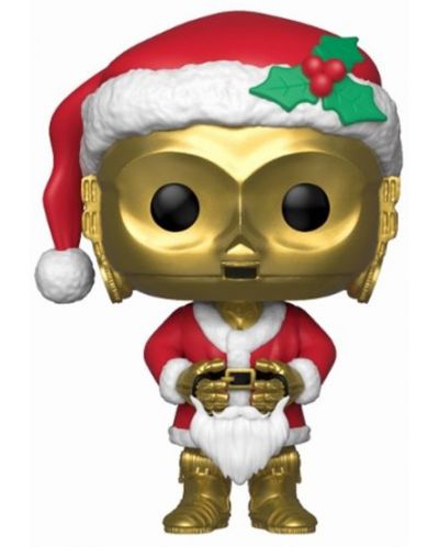 Фигура Funko Pop! Star Wars: Holiday Santa C-3PO (Bobble-Head), #276 - 1