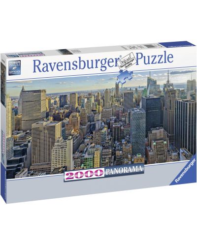 Панорамен пъзел Ravensburger от 2000 части - Гледка над Ню Йорк