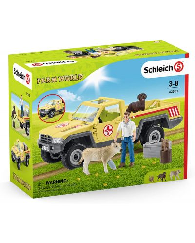 Комплект аксесоари Schleich Farm World - Ветеринар с автомобил - 7